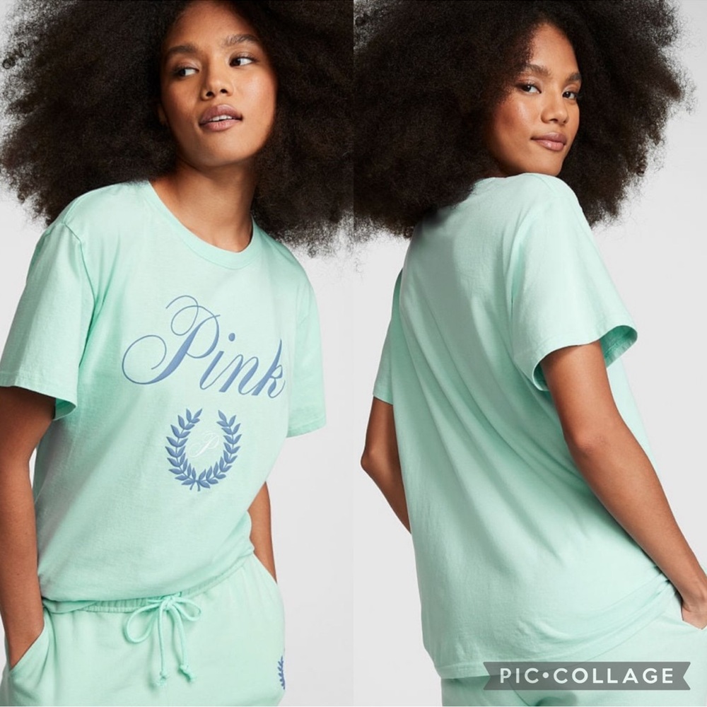 PINK OVERSIZED SHORT-SLEEVE CAMPUS T-SHIRT - Picture 1 of 1